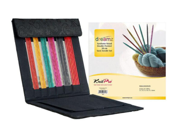 90631 Набір шкарпеткових спиць 20 см у жакардовому кейсі Dreamz KnitPro