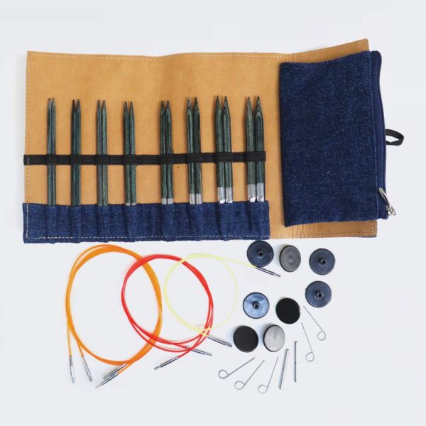 20643 Набір дерев'яних знімних спиць Indigo Wood KnitPro
