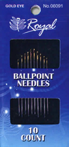 Ballpoint (10шт) Набір голок для шиття із золотим вушком Royal (Японія) 06091